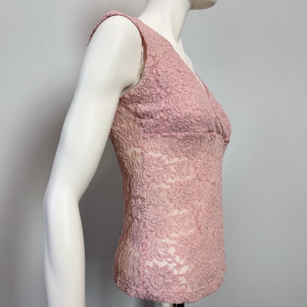 Byer Pink Lace Top Women Small Boho Fairy Grunge Festival Y2K Coquette Vintage - Picture 3 of 9